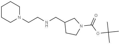 tert-butyl 3-(((2-(piperidin-1-yl)ethyl)amino)methyl)pyrrolidine-1-carboxylate Structure