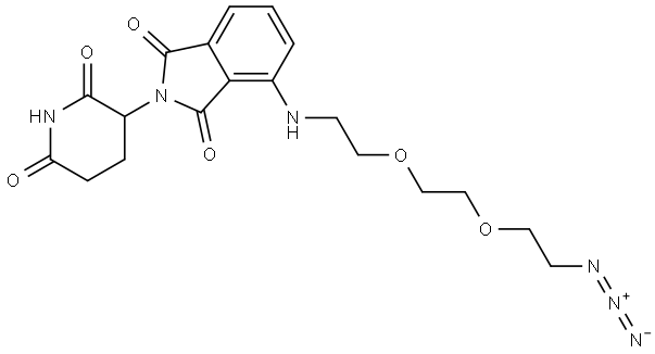 4-((2-(2-(2-azidoethoxy)ethoxy)ethyl)amino)-2-(2,6-dioxopiperidin-3-yl)isoindoline-1,3-dione Structure