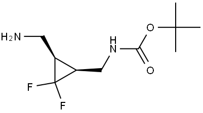 tert-Butyl (((1S,3R)-3-(aminomethyl)-2,2-difluorocyclopropyl)methyl)carbamate Structure