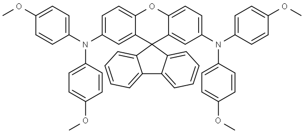 Spiro[9H-fluorene-9,9′-[9H]xanthene]-2′,7′-diamine, N2′,N2′,N7′,N7′-tetrakis(4-methoxyphenyl)- (ACI) Structure