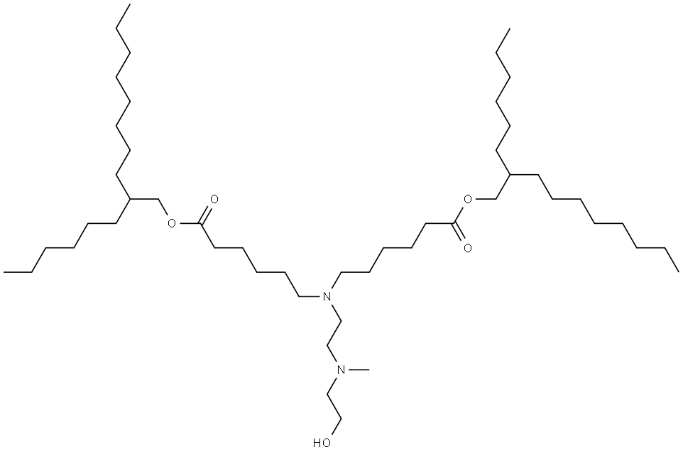 bis(2-hexyldecyl) 6,6'-((2-((2-hydroxyethyl)(methyl)amino)ethyl)azanediyl)dihexanoate Structure