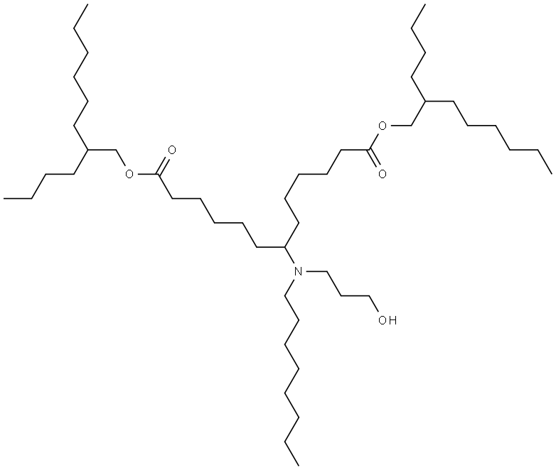 bis(2-butyloctyl) 7-((3-hydroxypropyl)(octyl)amino)tridecanedioate Structure