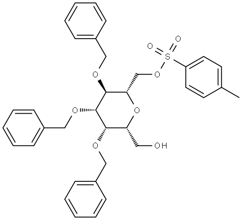 L-glycero-L-galacto-Heptitol, 2,6-anhydro-3,4,5-tris-O-(phenylmethyl)-, 7-(4-methylbenzenesulfonate) Structure