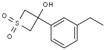 3-Thietanol, 3-(3-ethylphenyl)-, 1,1-dioxide Structure