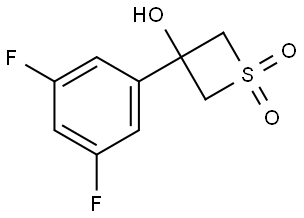 3-Thietanol, 3-(3,5-difluorophenyl)-, 1,1-dioxide Structure