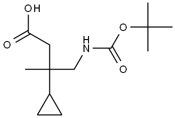 4-((tert-butoxycarbonyl)amino)-3-cyclopropyl-3-methylbutanoic acid Structure