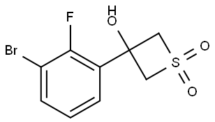 3-Thietanol, 3-(3-bromo-2-fluorophenyl)-, 1,1-dioxide Structure