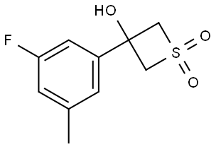 3-Thietanol, 3-(3-fluoro-5-methylphenyl)-, 1,1-dioxide Structure