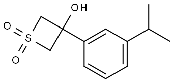 3-Thietanol, 3-[3-(1-methylethyl)phenyl]-, 1,1-dioxide Structure