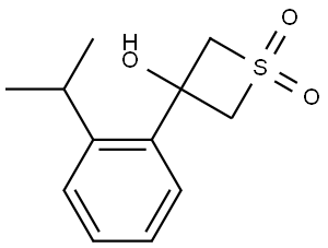 3-Thietanol, 3-[2-(1-methylethyl)phenyl]-, 1,1-dioxide Structure