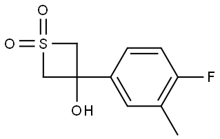 3-Thietanol, 3-(4-fluoro-3-methylphenyl)-, 1,1-dioxide Structure