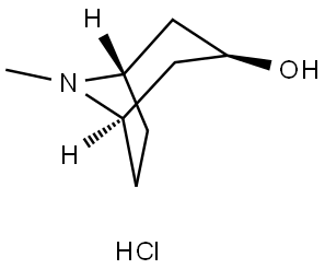 8-Azabicyclo[3.2.1]octan-3-ol, 8-methyl-, hydrochloride (1:1), (3-endo)- Structure