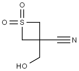 3-(Hydroxymethyl)thietane-3-carbonitrile 1,1-dioxide Structure