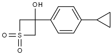 3-Thietanol, 3-(4-cyclopropylphenyl)-, 1,1-dioxide Structure