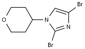 2,4-dibromo-1-(tetrahydro-2H-pyran-4-yl)-1H-imidazole Structure