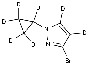 3-bromo-1-(cyclopropyl-d5)-1H-pyrazole-4,5-d2 Structure