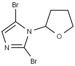 2,5-dibromo-1-(tetrahydrofuran-2-yl)-1H-imidazole Structure