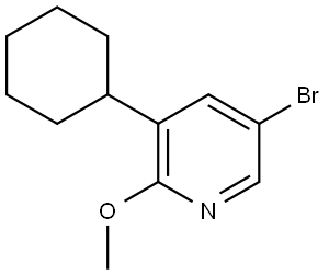 Pyridine, 5-bromo-3-cyclohexyl-2-methoxy- Structure