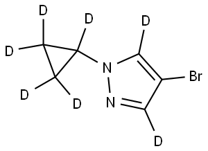 4-bromo-1-(cyclopropyl-d5)-1H-pyrazole-3,5-d2 Structure