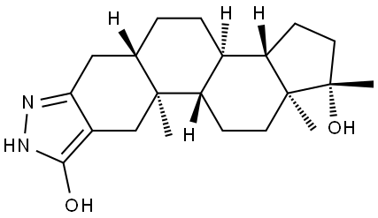 1'H-Androstano[3,2-c]pyrazole-5',17-diol, (17-methyl)-, (5α,17β)- Structure