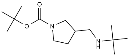 tert-butyl 3-((tert-butylamino)methyl)pyrrolidine-1-carboxylate Structure