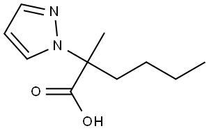 2-methyl-2-(1H-pyrazol-1-yl)hexanoic acid Structure