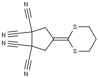 1,1,2,2-Cyclopentanetetracarbonitrile, 4-(1,3-dithian-2-ylidene)- Structure