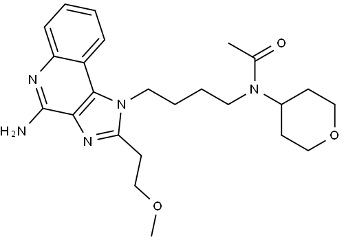 Acetamide, N-[4-[4-amino-2-(2-methoxyethyl)-1H-imidazo[4,5-c]quinolin-1-yl]butyl]-N-(tetrahydro-2H-pyran-4-yl)- Structure