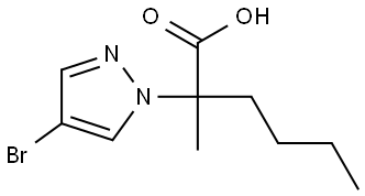 2-(4-bromo-1H-pyrazol-1-yl)-2-methylhexanoic acid 구조식 이미지
