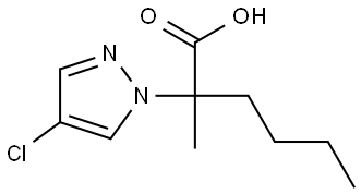 2-(4-chloro-1H-pyrazol-1-yl)-2-methylhexanoic acid Structure