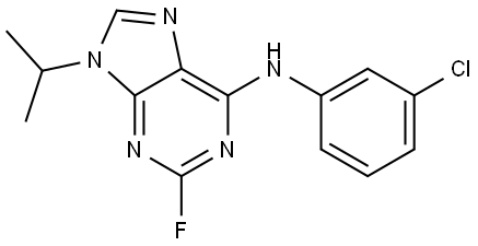 (3-Chlorophenyl)-(2-fluoro-9-isopropyl-9H-purin-6-yl)amine Structure