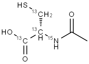 N-Acetyl-L-cysteine-13C3,15N Structure