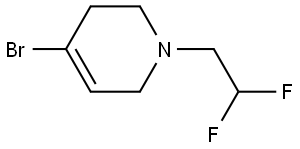 Pyridine, 4-bromo-1-(2,2-difluoroethyl)-1,2,3,6-tetrahydro- Structure