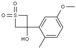 3-Thietanol, 3-(5-methoxy-2-methylphenyl)-, 1,1-dioxide Structure