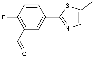 2-fluoro-5-(5-methylthiazol-2-yl)benzaldehyde Structure