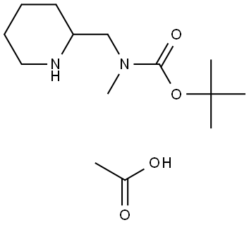 tert-butyl methyl(piperidin-2-ylmethyl)carbamate acetate Structure