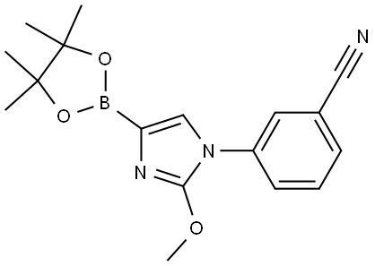 3-(2-methoxy-4-(4,4,5,5-tetramethyl-1,3,2-dioxaborolan-2-yl)-1H-imidazol-1-yl)benzonitrile Structure