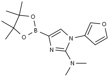 1-(furan-3-yl)-N,N-dimethyl-4-(4,4,5,5-tetramethyl-1,3,2-dioxaborolan-2-yl)-1H-imidazol-2-amine Structure