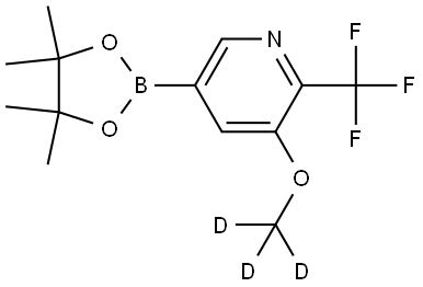 3-(methoxy-d3)-5-(4,4,5,5-tetramethyl-1,3,2-dioxaborolan-2-yl)-2-(trifluoromethyl)pyridine Structure