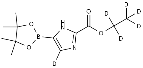 ethyl-d5 4-(4,4,5,5-tetramethyl-1,3,2-dioxaborolan-2-yl)-1H-imidazole-2-carboxylate-5-d 구조식 이미지