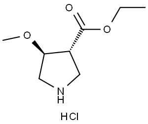 ethyl trans-4-methoxypyrrolidine-3-carboxylate hydrochloride 구조식 이미지