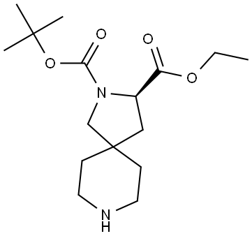 O2-tert-butyl O3-ethyl (3R)-2,8-diazaspiro[4.5]decane-2,3-dicarboxylate Structure