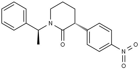 2-Piperidinone, 3-(4-nitrophenyl)-1-[(1S)-1-phenylethyl]-, (3R)- Structure