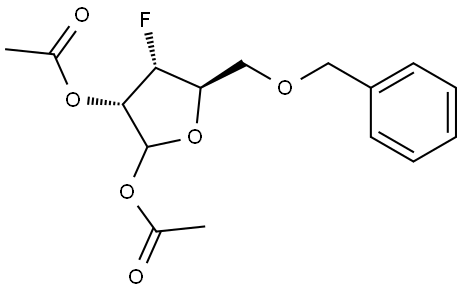 D-Ribofuranose, 3-deoxy-3-fluoro-5-O-(phenylmethyl)-, 1,2-diacetate Structure