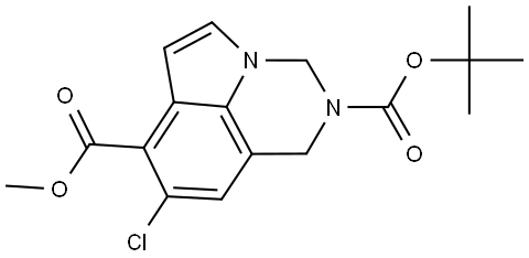 2-(tert-Butyl) 7-methyl 8-chloro-1H-pyrrolo[3,2,1-ij]quinazoline-2,7(3H)-dicarboxylate Structure