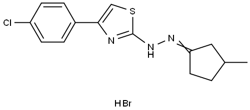 3-methyl-2-[4-(4-chlorophenyl)-2-thiazolyl]hydrazone,cyclopentanone,hydrobromide Structure