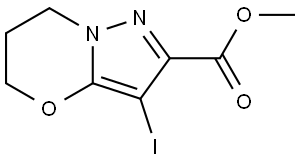 methyl 3-iodo-6,7-dihydro-5H-pyrazolo[5,1-b][1,3]oxazine-2-carboxylate Structure