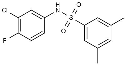 N-(3-Chloro-4-fluorophenyl)-3,5-dimethylbenzenesulfonamide 구조식 이미지