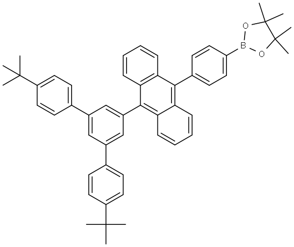 2-(4-(10-(3,5-bis(4-t-butylphenyl)phenyl)anthracen-9-yl)phenyl)-4,4,5,5-tetramethyl-1,3,2-dioxaborolane Structure