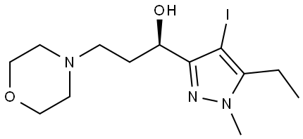 (1R)-1-(5-ethyl-4-iodo-1-methyl-1H-pyrazol-3-yl)-3-(morpholin-4-yl)propan-1-ol Structure